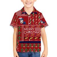 Louisiana Merry Christmas Family Matching Off The Shoulder Long Sleeve Dress and Hawaiian Shirt Xmas Holiday Patterns - Wonder Print Shop