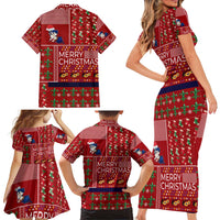 Louisiana Merry Christmas Family Matching Short Sleeve Bodycon Dress and Hawaiian Shirt Xmas Holiday Patterns - Wonder Print Shop