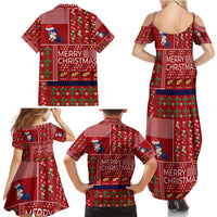 Louisiana Merry Christmas Family Matching Summer Maxi Dress and Hawaiian Shirt Xmas Holiday Patterns - Wonder Print Shop
