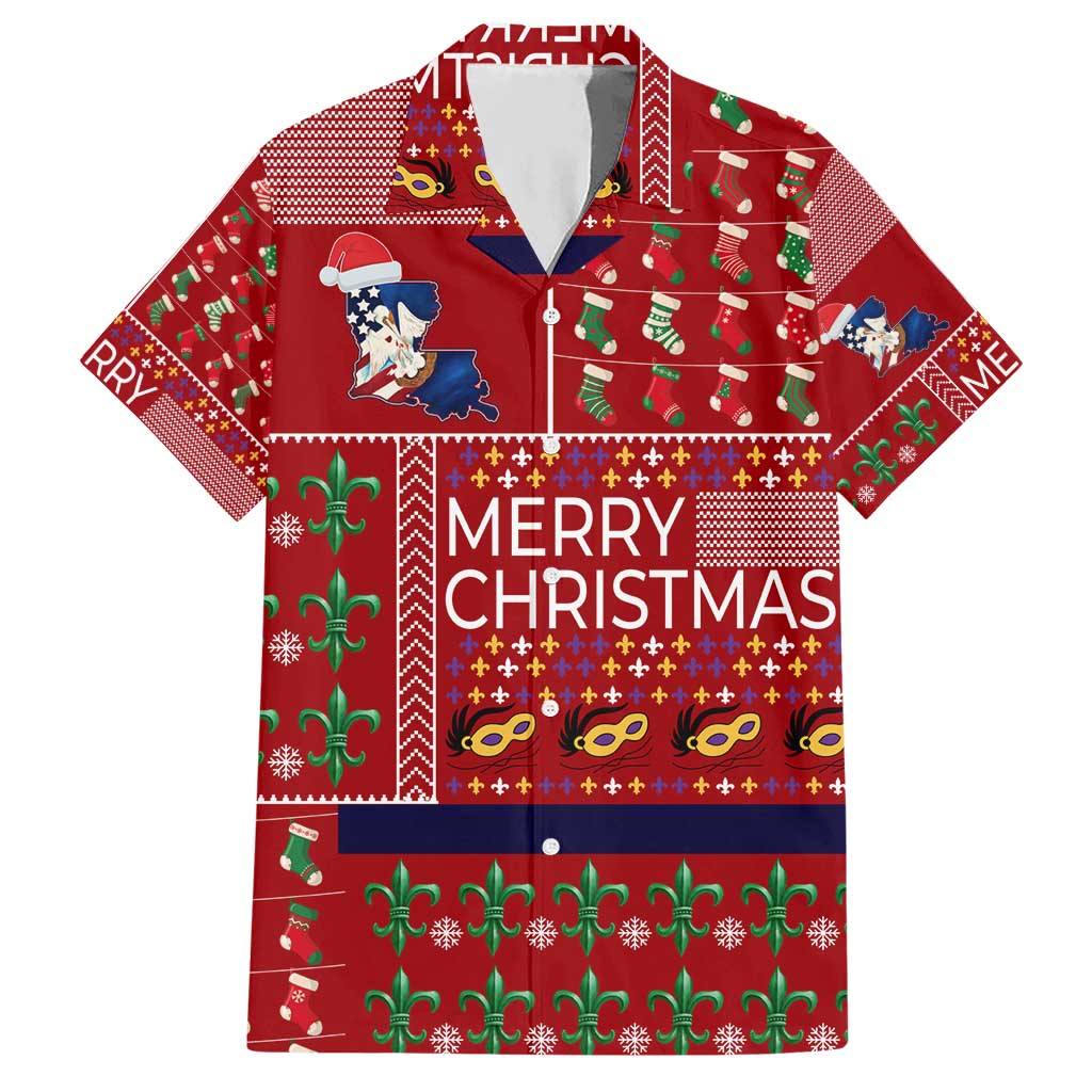 Louisiana Merry Christmas Hawaiian Shirt Xmas Holiday Patterns - Wonder Print Shop