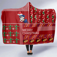 Louisiana Merry Christmas Hooded Blanket Xmas Holiday Patterns - Wonder Print Shop