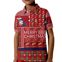 Louisiana Merry Christmas Kid Polo Shirt Xmas Holiday Patterns - Wonder Print Shop