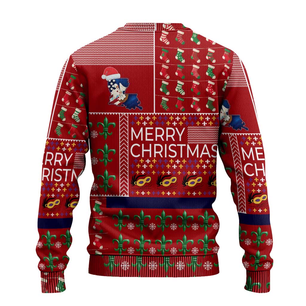 Louisiana Merry Christmas Ugly Christmas Sweater Xmas Holiday Patterns - Wonder Print Shop