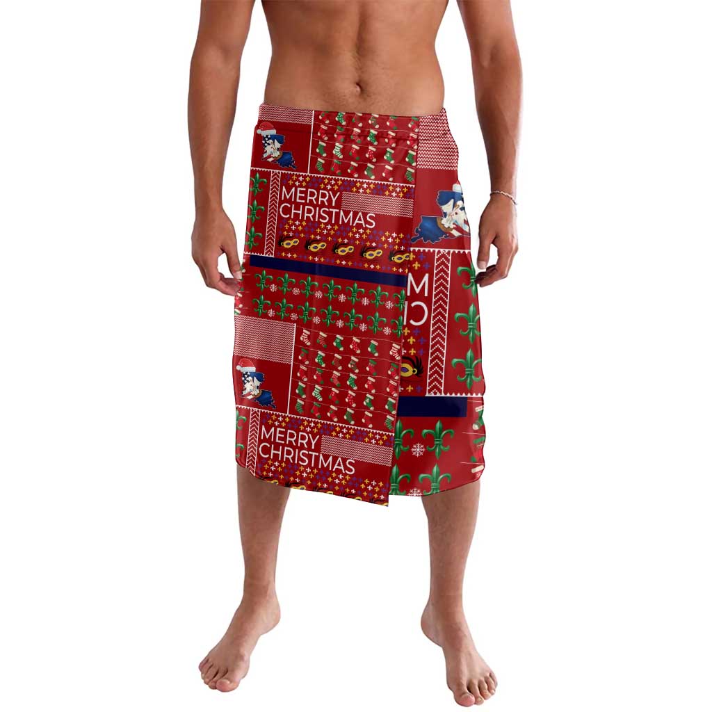 Louisiana Merry Christmas Lavalava Xmas Holiday Patterns - Wonder Print Shop