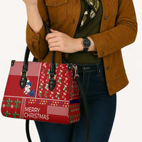 Louisiana Merry Christmas Leather Bag Xmas Holiday Patterns - Wonder Print Shop
