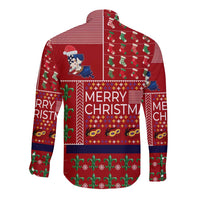 Louisiana Merry Christmas Long Sleeve Button Shirt Xmas Holiday Patterns - Wonder Print Shop