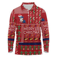 Louisiana Merry Christmas Long Sleeve Polo Shirt Xmas Holiday Patterns - Wonder Print Shop