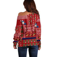 Louisiana Merry Christmas Off Shoulder Sweater Xmas Holiday Patterns - Wonder Print Shop