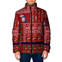 Louisiana Merry Christmas Padded Jacket Xmas Holiday Patterns - Wonder Print Shop