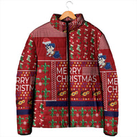 Louisiana Merry Christmas Padded Jacket Xmas Holiday Patterns - Wonder Print Shop