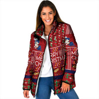 Louisiana Merry Christmas Padded Jacket Xmas Holiday Patterns - Wonder Print Shop