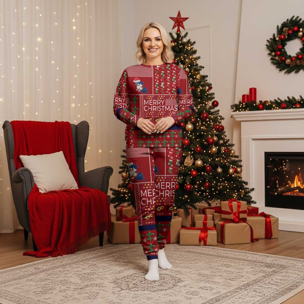 Louisiana Merry Christmas Pajama Set Xmas Holiday Patterns - Wonder Print Shop