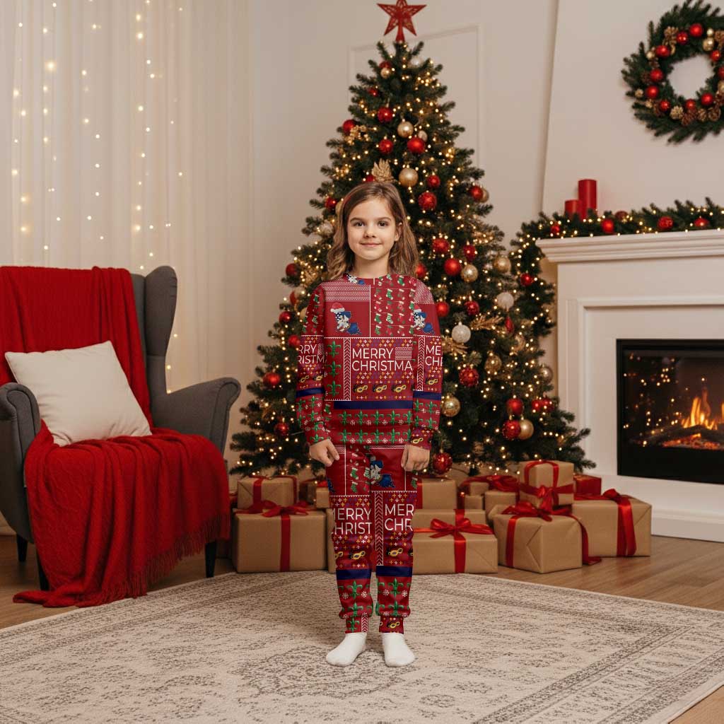 Louisiana Merry Christmas Pajama Set Xmas Holiday Patterns - Wonder Print Shop