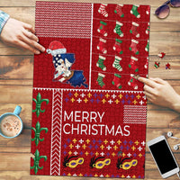 Louisiana Merry Christmas Puzzle Xmas Holiday Patterns - Wonder Print Shop