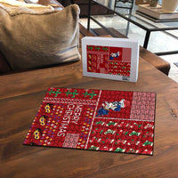 Louisiana Merry Christmas Puzzle Xmas Holiday Patterns - Wonder Print Shop