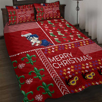 Louisiana Merry Christmas Quilt Bed Set Xmas Holiday Patterns - Wonder Print Shop