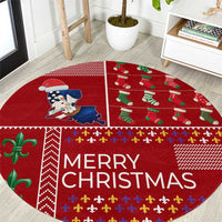 Louisiana Merry Christmas Round Carpet Xmas Holiday Patterns - Wonder Print Shop