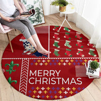 Louisiana Merry Christmas Round Carpet Xmas Holiday Patterns - Wonder Print Shop