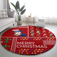 Louisiana Merry Christmas Round Carpet Xmas Holiday Patterns - Wonder Print Shop