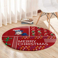 Louisiana Merry Christmas Round Carpet Xmas Holiday Patterns - Wonder Print Shop