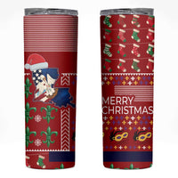 Louisiana Merry Christmas Skinny Tumbler Xmas Holiday Patterns - Wonder Print Shop