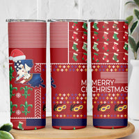 Louisiana Merry Christmas Skinny Tumbler Xmas Holiday Patterns - Wonder Print Shop