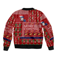 Louisiana Merry Christmas Sleeve Zip Bomber Jacket Xmas Holiday Patterns - Wonder Print Shop