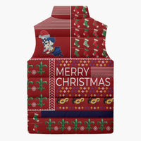 Louisiana Merry Christmas Sleeveless Puffer Jacket Xmas Holiday Patterns - Wonder Print Shop