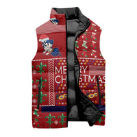 Louisiana Merry Christmas Sleeveless Puffer Jacket Xmas Holiday Patterns - Wonder Print Shop