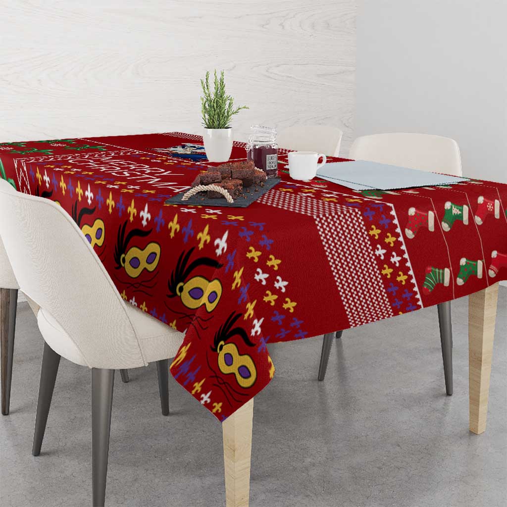 Louisiana Merry Christmas Tablecloth Xmas Holiday Patterns - Wonder Print Shop