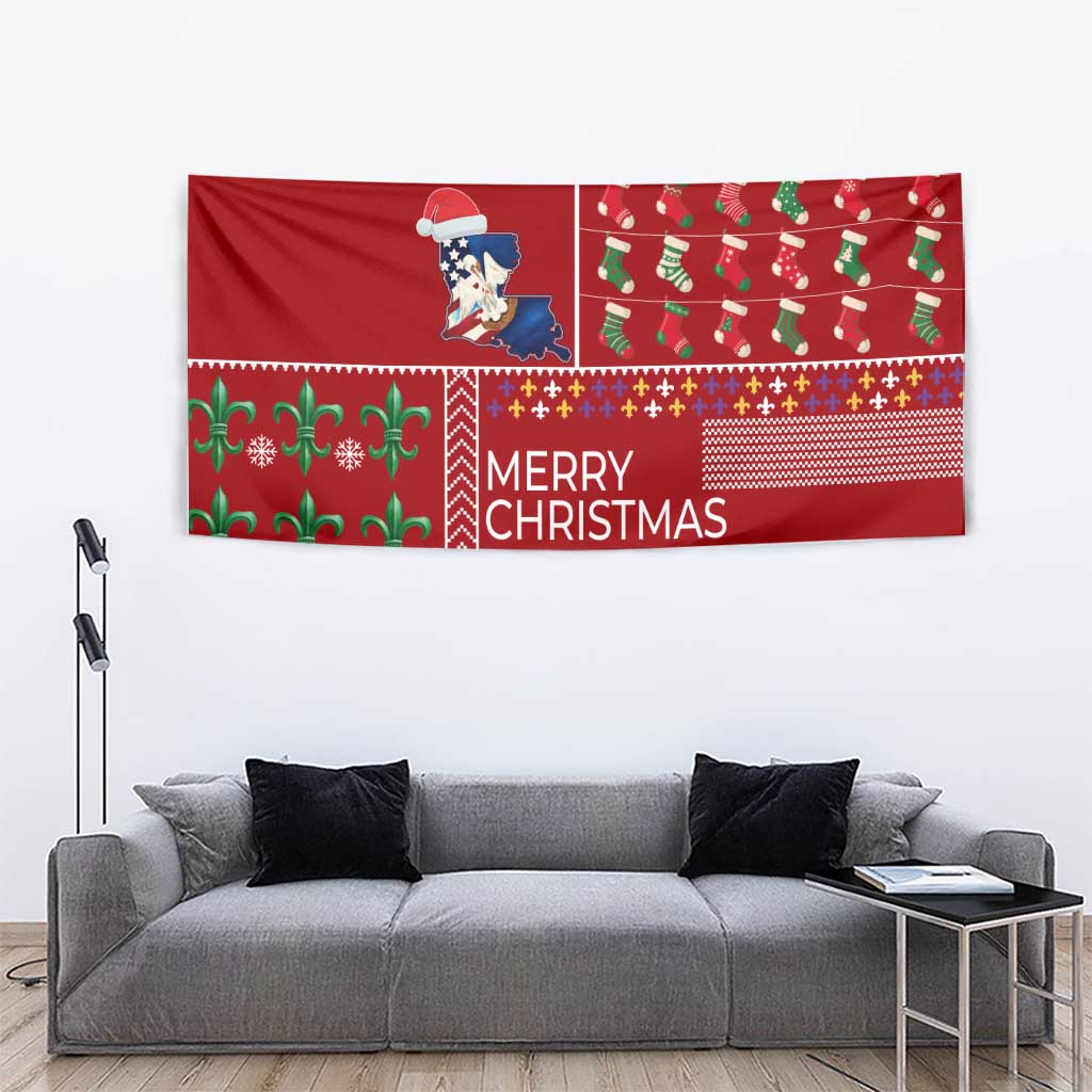 Louisiana Merry Christmas Tapestry Xmas Holiday Patterns - Wonder Print Shop