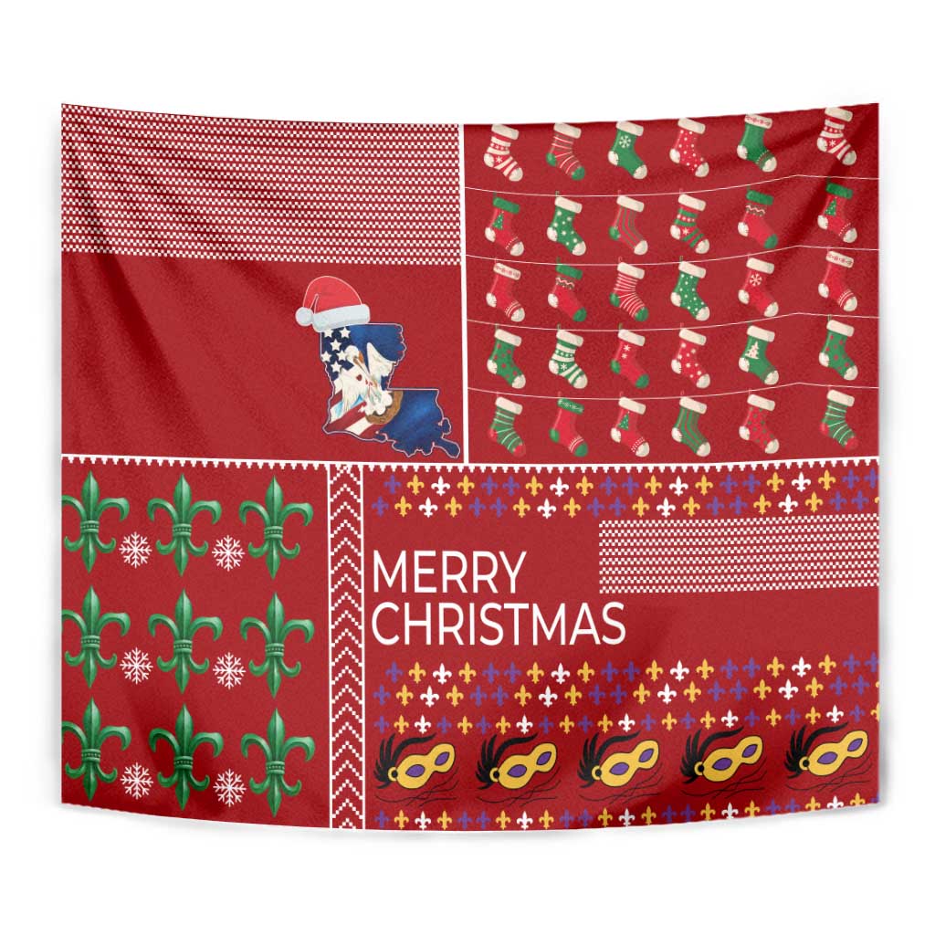 Louisiana Merry Christmas Tapestry Xmas Holiday Patterns - Wonder Print Shop