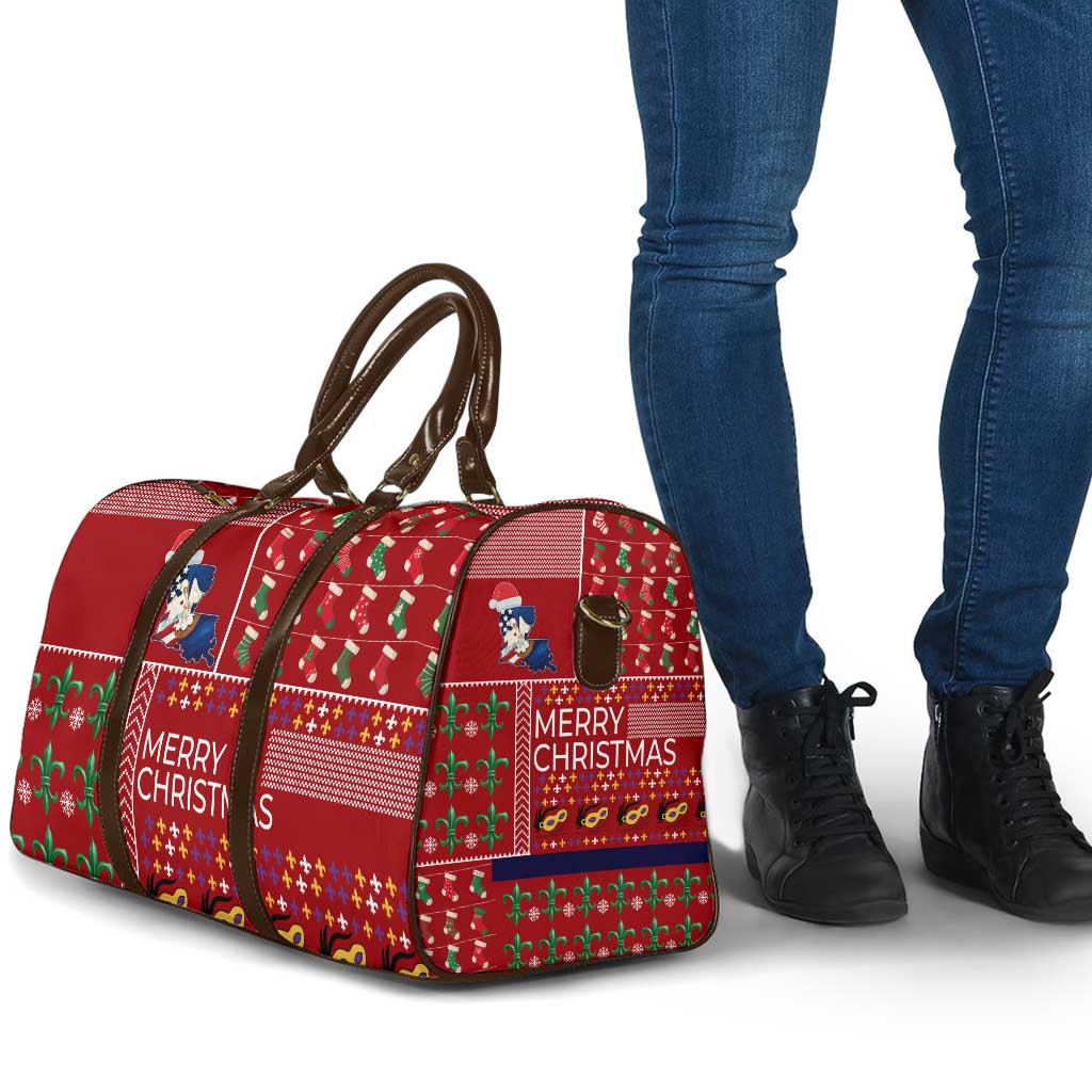 Louisiana Merry Christmas Travel Bag Xmas Holiday Patterns - Wonder Print Shop