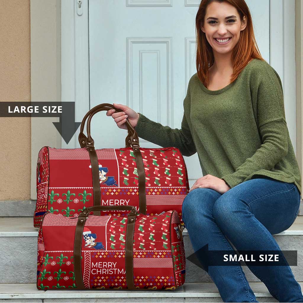 Louisiana Merry Christmas Travel Bag Xmas Holiday Patterns - Wonder Print Shop