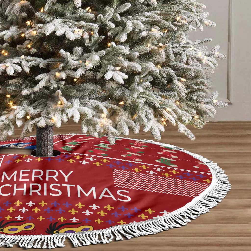 Louisiana Merry Christmas Tree Skirt Xmas Holiday Patterns - Wonder Print Shop