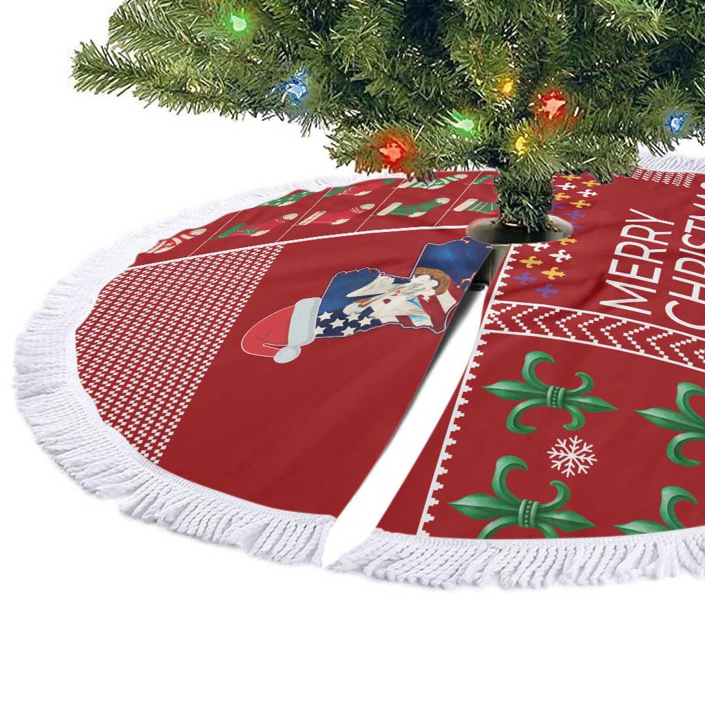 Louisiana Merry Christmas Tree Skirt Xmas Holiday Patterns - Wonder Print Shop