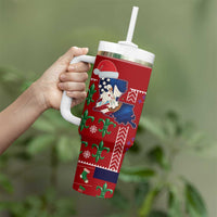 Louisiana Merry Christmas Tumbler With Handle Xmas Holiday Patterns - Wonder Print Shop