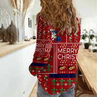 Louisiana Merry Christmas Women Casual Shirt Xmas Holiday Patterns - Wonder Print Shop