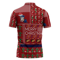 Louisiana Merry Christmas Zipper Polo Shirt Xmas Holiday Patterns - Wonder Print Shop