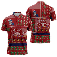 Louisiana Merry Christmas Zipper Polo Shirt Xmas Holiday Patterns - Wonder Print Shop