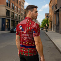 Louisiana Merry Christmas Zipper Polo Shirt Xmas Holiday Patterns - Wonder Print Shop