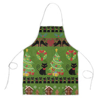 Love Black Cat Christmas Apron Xmas Holiday Patterns - Wonder Print Shop