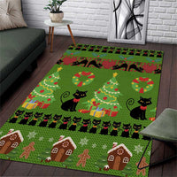 Love Black Cat Christmas Area Rug Xmas Holiday Patterns - Wonder Print Shop