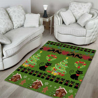 Love Black Cat Christmas Area Rug Xmas Holiday Patterns - Wonder Print Shop