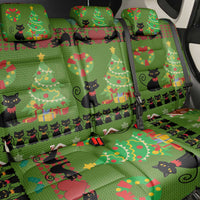Love Black Cat Christmas Back Car Seat Cover Xmas Holiday Patterns - Wonder Print Shop