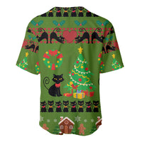 Love Black Cat Christmas Baseball Jersey Xmas Holiday Patterns - Wonder Print Shop