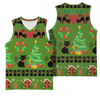 Love Black Cat Christmas Basketball Jersey Xmas Holiday Patterns - Wonder Print Shop
