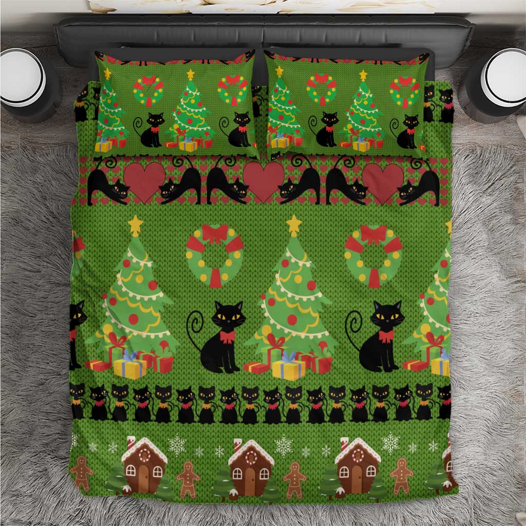 Love Black Cat Christmas Bedding Set Xmas Holiday Patterns - Wonder Print Shop