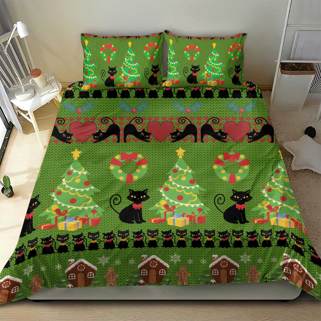 Love Black Cat Christmas Bedding Set Xmas Holiday Patterns - Wonder Print Shop