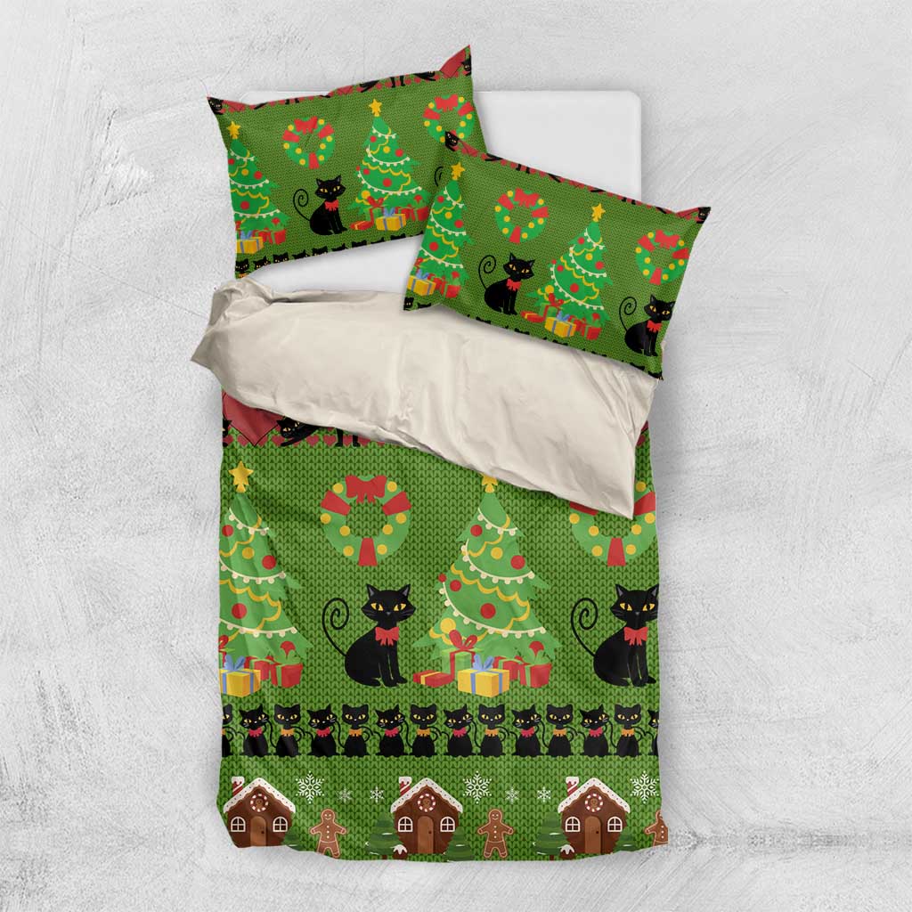 Love Black Cat Christmas Bedding Set Xmas Holiday Patterns - Wonder Print Shop